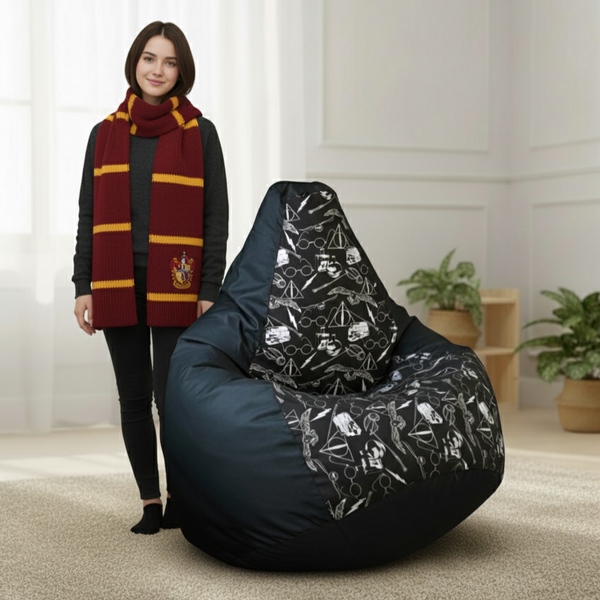 Крісло мішок Гаррі Поттер | Harry Potter, розмір L 65&times;85 принт Дари смерті 2 фото